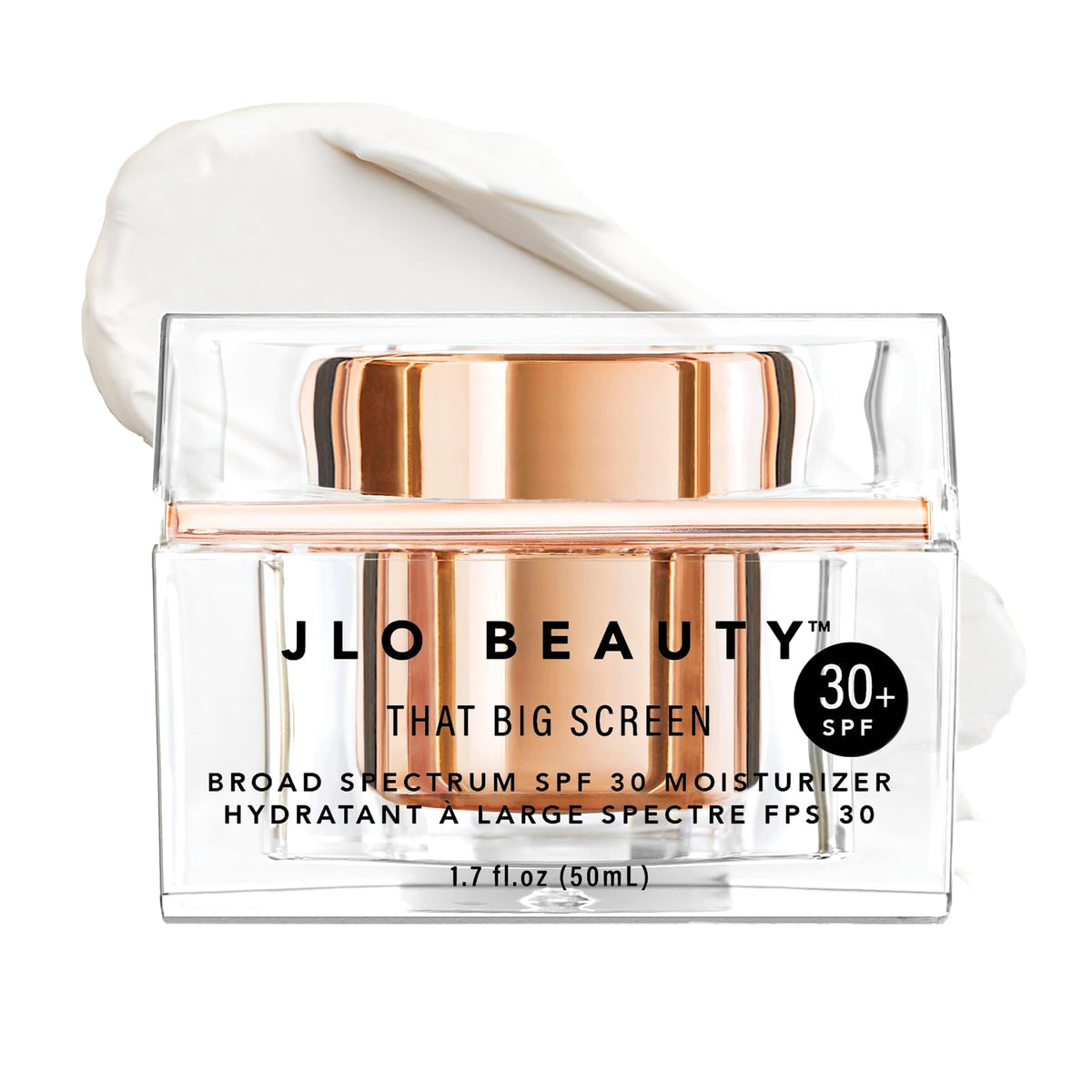 JLO BEAUTY front packaging showing SPF 30 and moisturizer benefits