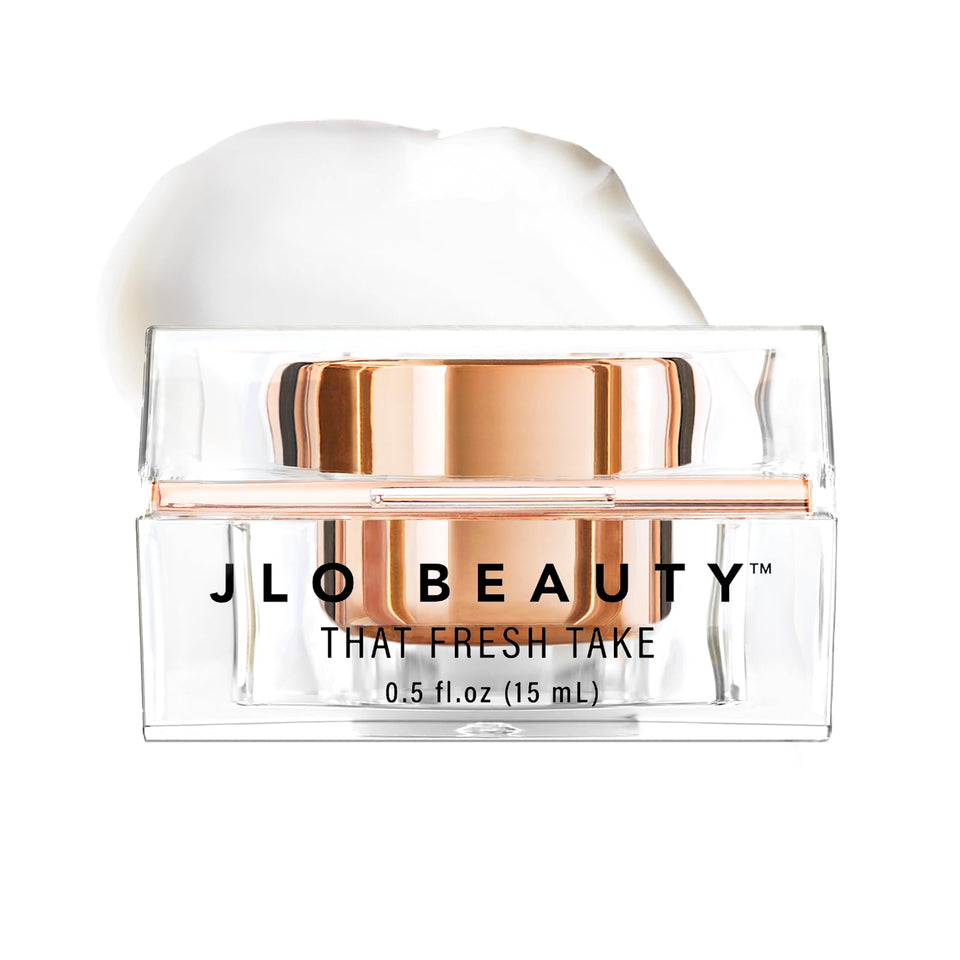 JLO BEAUTY front jar view showing sleek packaging and daily use benefit