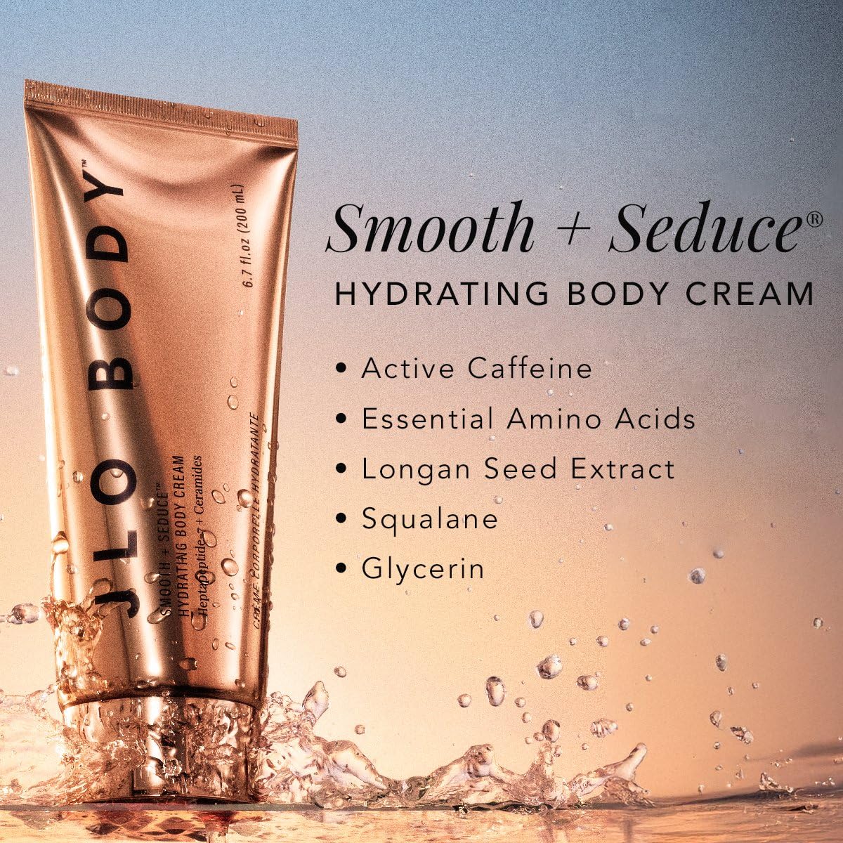 JLO BEAUTY whipped cream texture close-up showing lightweight absorption
