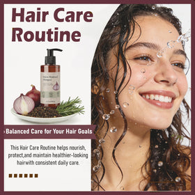 JLQJLQ shampoo on bathroom shelf suggesting daily routine benefit
