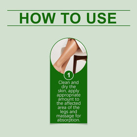 JoanofArc application massage on legs demonstrating soothing circulation benefit