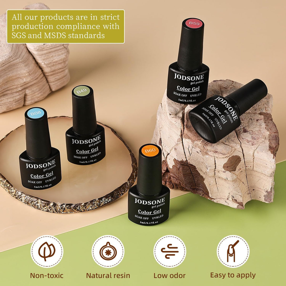 JODSONE application demonstration on nails highlighting easy use and finish