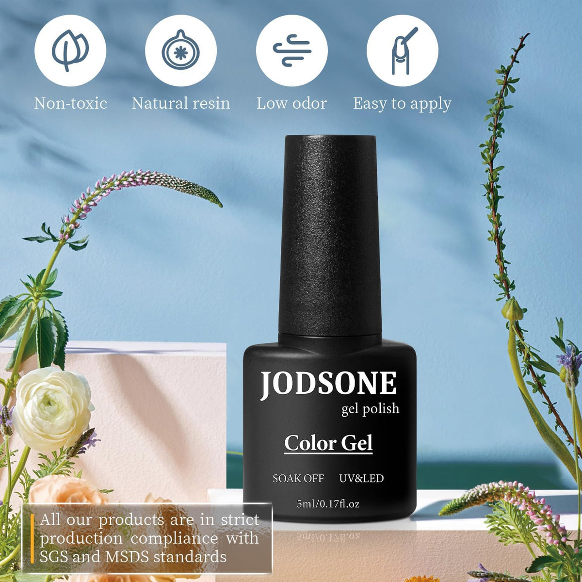 JODSONE at-home manicure scene showing kit in use for DIY salon-style results