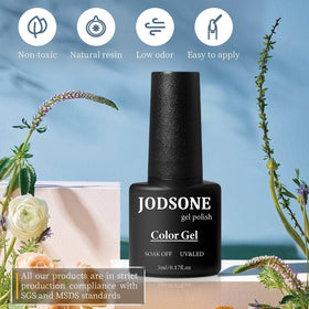 JODSONE at-home manicure scene showing kit in use for DIY salon-style results