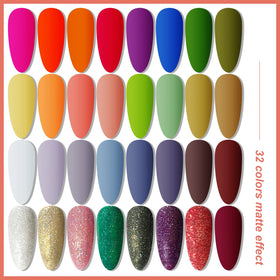 JODSONE base coat and glossy matte glitter top coats for finish options