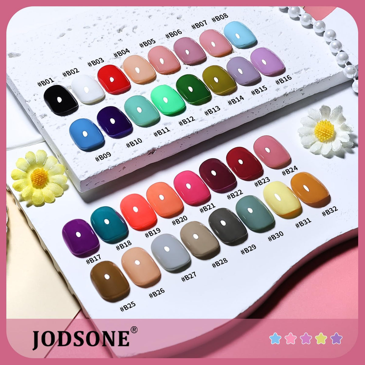 JODSONE bottle label close-up highlighting easy shade identification