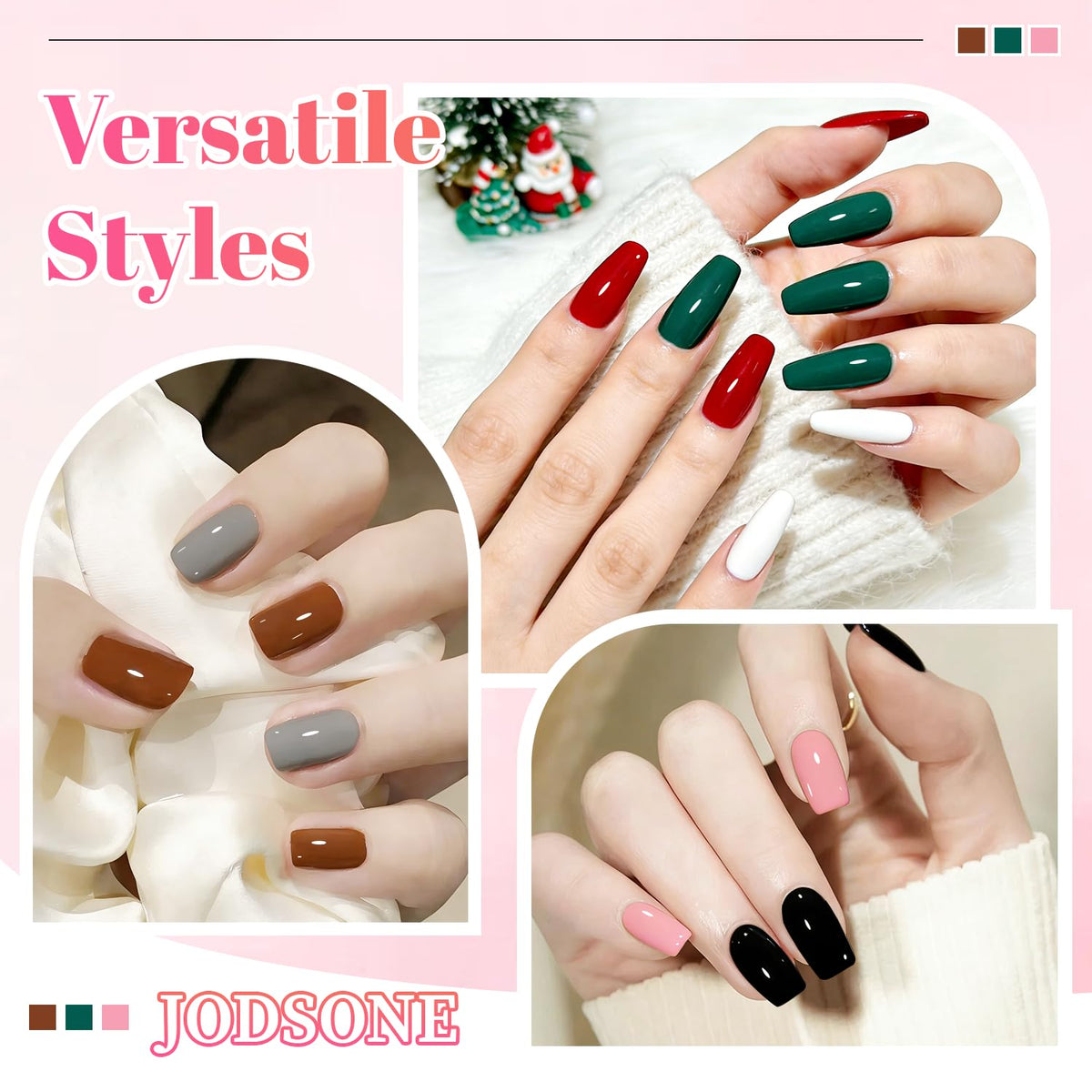 JODSONE bright red swatch on nail demonstrating high-pigment shine