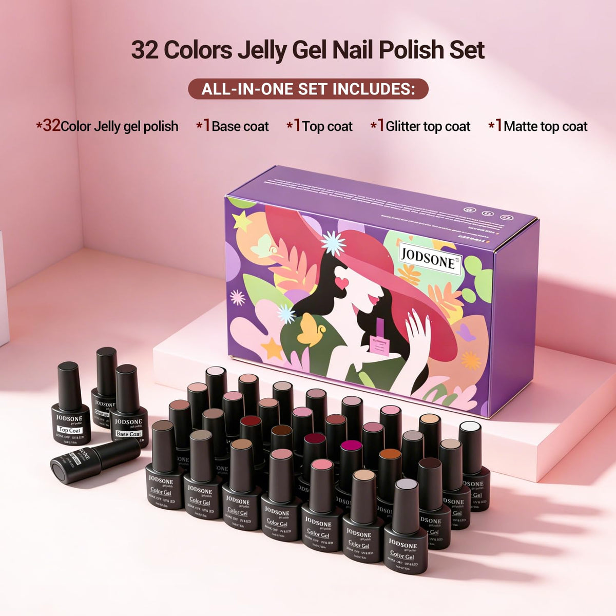 JODSONE brush close-up showing smooth gel texture for even application and precise nail art