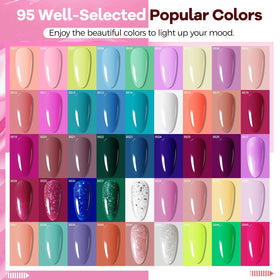 JODSONE color array flatlay displaying wide shade variety