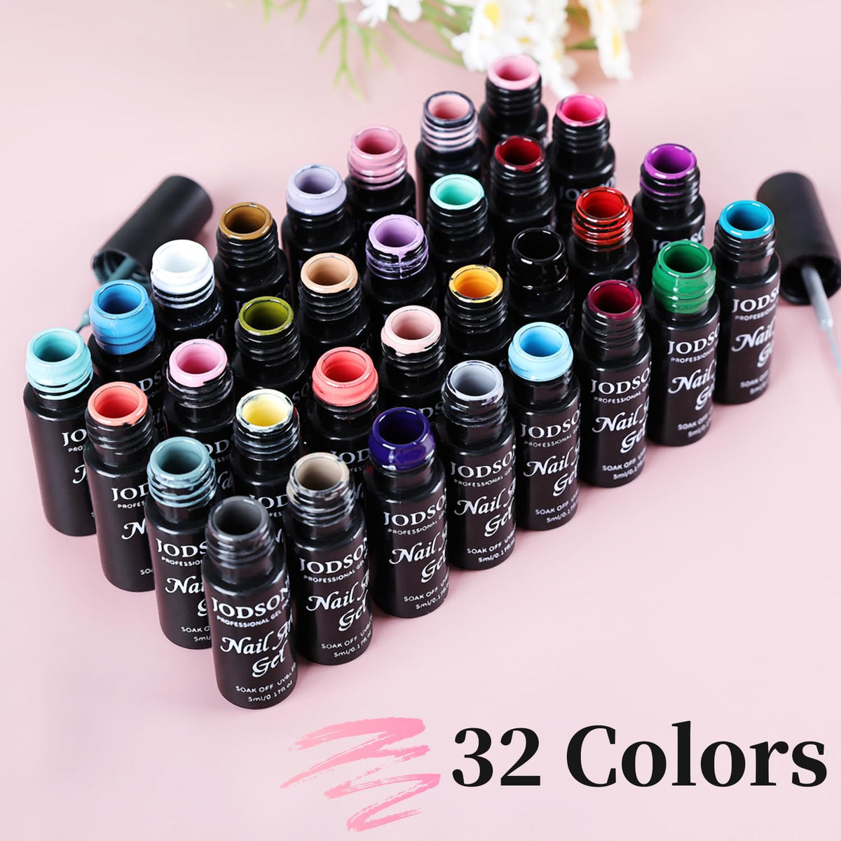 JODSONE color array of open bottles displaying vivid hues and easy selection