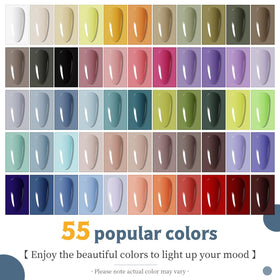 JODSONE open box with 55 color bottles displayed for fast shade selection benefit