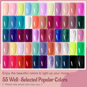 JODSONE color array top view displaying 55 shades for selection