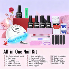 JODSONE 32 gel polish bottles arrayed to show broad color selection and variety
