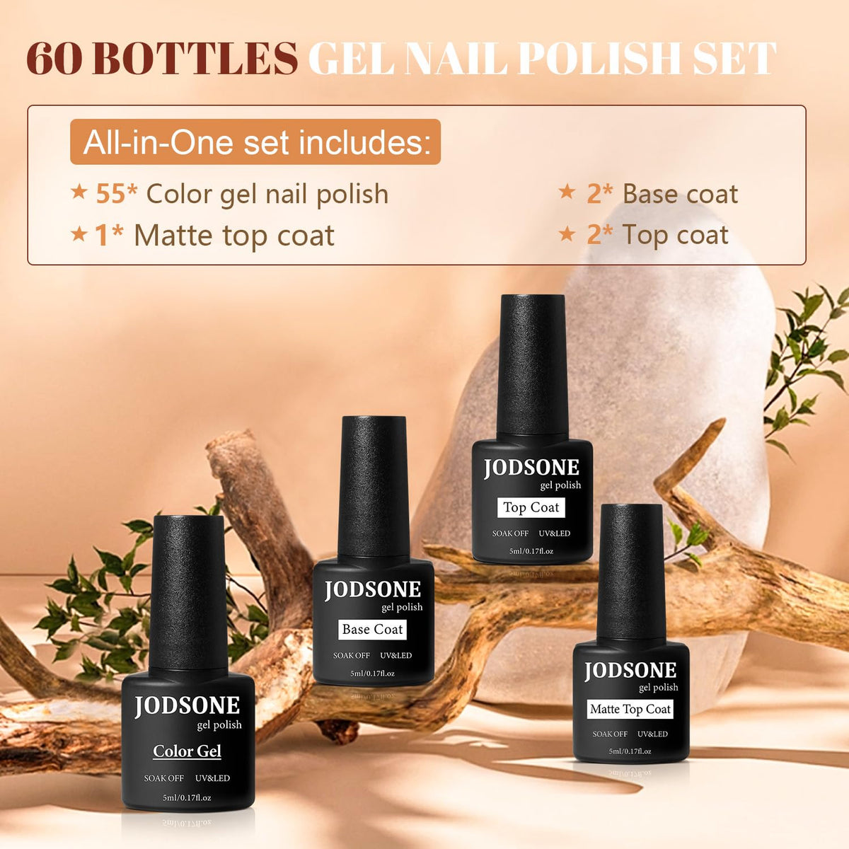 JODSONE color swatches arranged to show 55 shades for seasonal versatility
