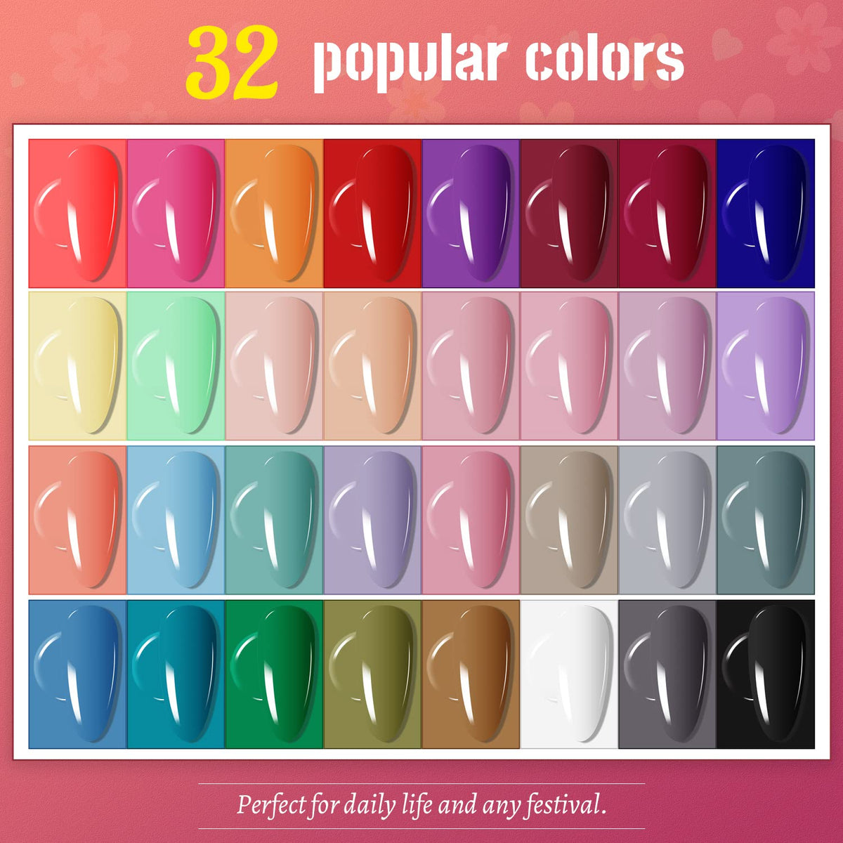 JODSONE color swatches display 32 shades to match any season or outfit
