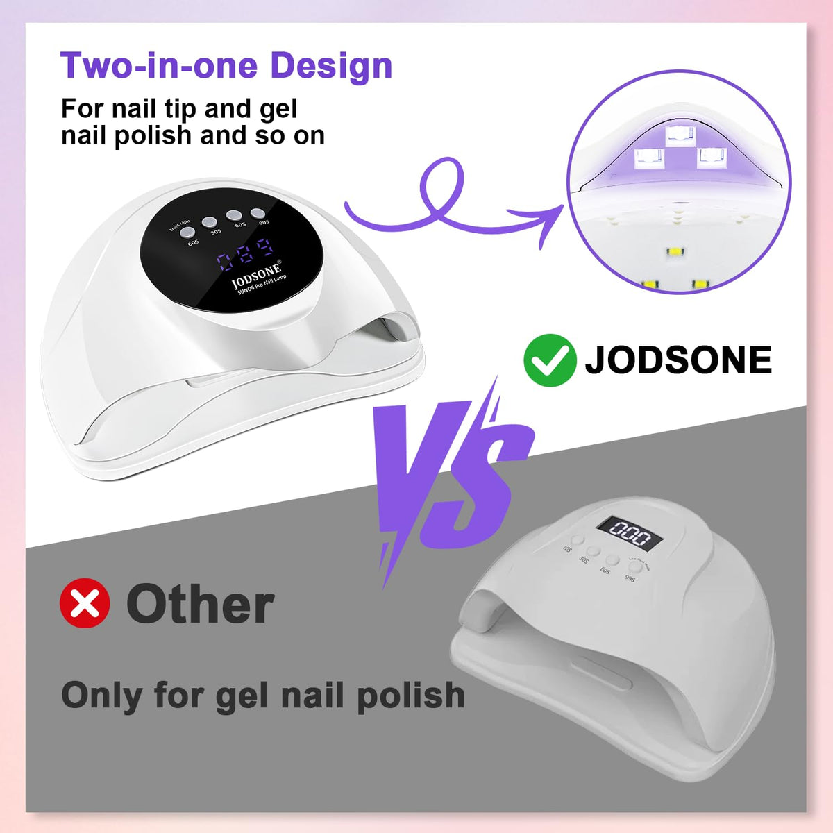 JODSONE detachable front head close-up highlighting focused curing