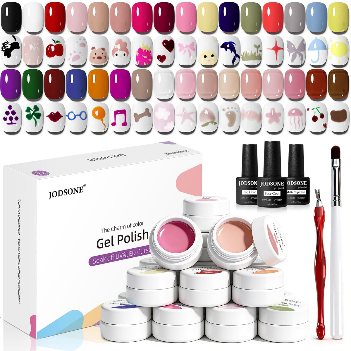 JODSONE front packaging showing 32-color gel set for full creative range
