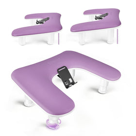 JODSONE front view of purple U-shaped manicure arm rest showing compact design and stability