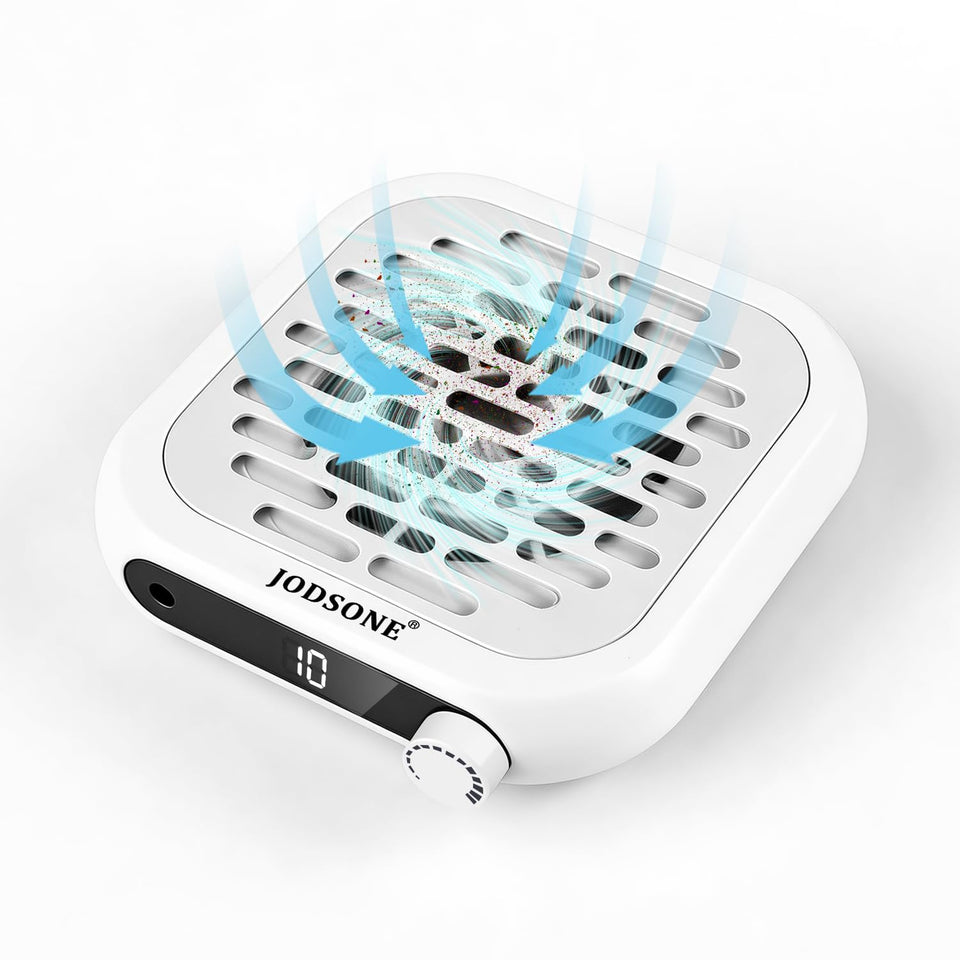JODSONE front view of white mini collector showing compact design and quick cleanup