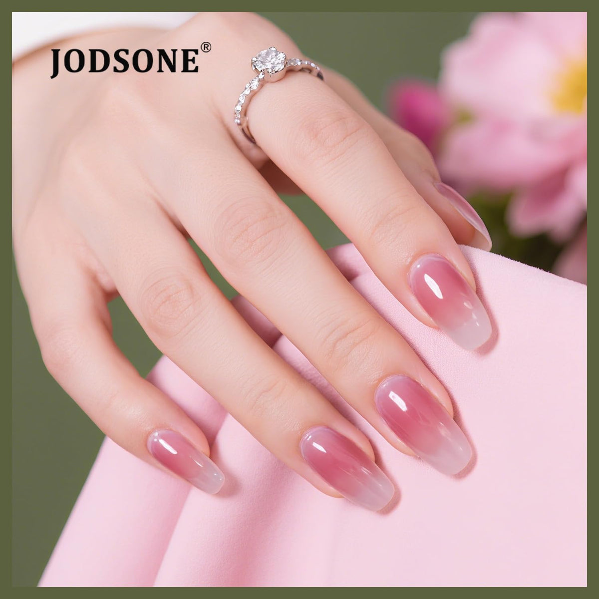 JODSONE glitter and matte top coats compared to demonstrate finish versatility