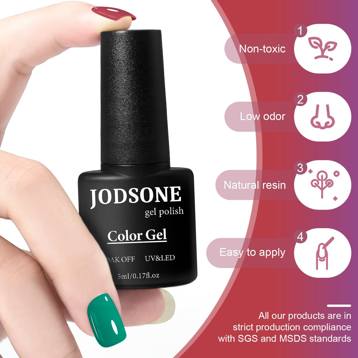JODSONE glitter shades texture close-up for accent nail effects