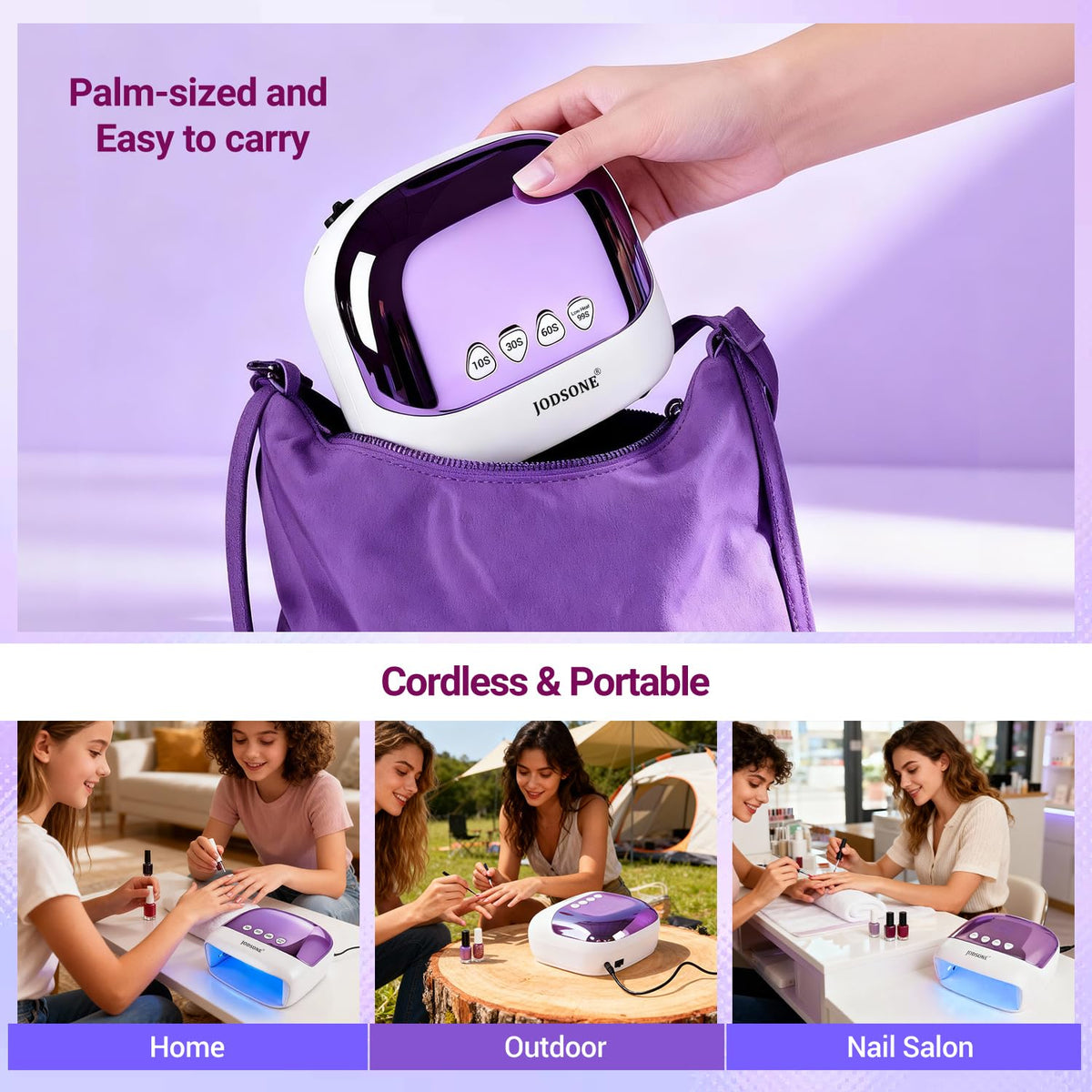 JODSONE curing hands in action demonstrating fast gel drying for salon use