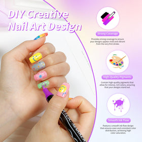 JODSONE in-use painting a floral nail design demonstrating steady application benefit neat results