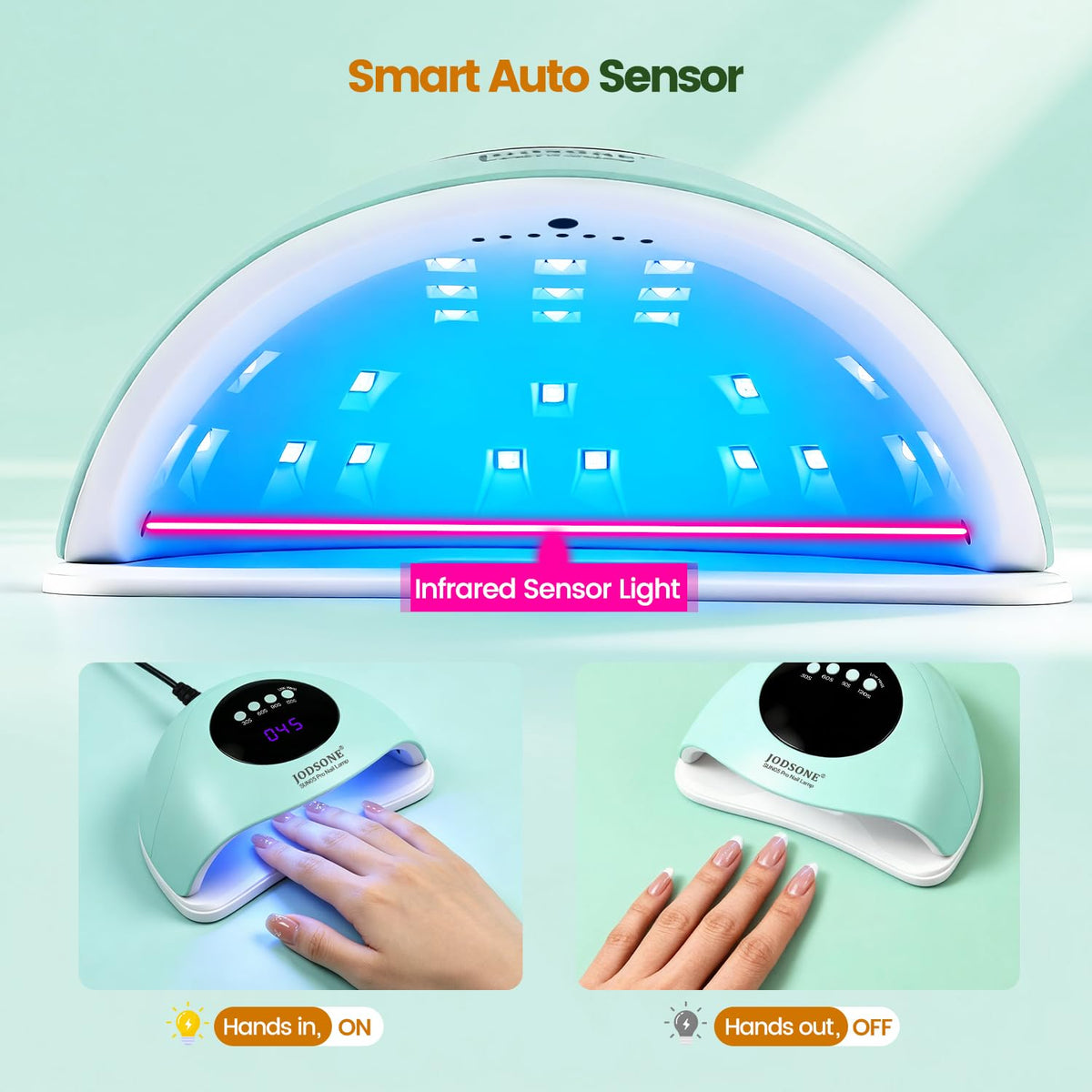 JODSONE LCD display timer showing countdown for precise curing control