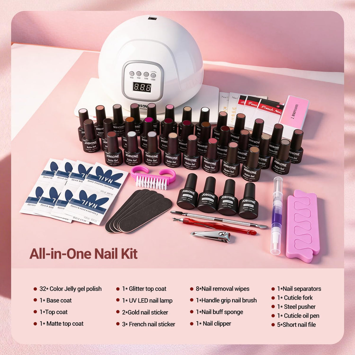 JODSONE LED lamp with LCD display and timer buttons for fast curing