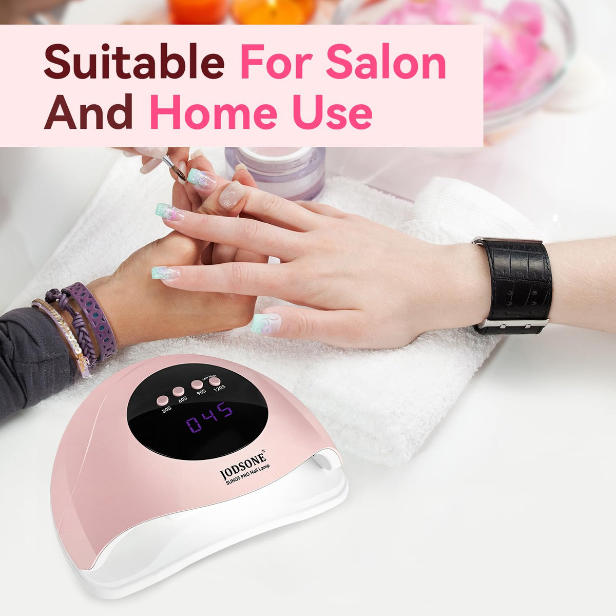 JODSONE on a dressing table in use for stylish home salon benefit