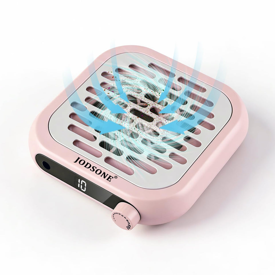 JODSONE front view showing compact pink body and intake, keeps workspace tidy