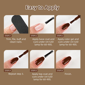 JODSONE nail art demo on model hands wearing caramel and chocolate shades, wearable style example