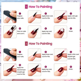 JODSONE hand being painted with gels showing detailed nail-art capability