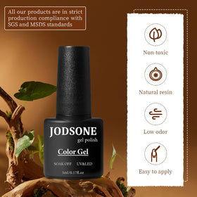 JODSONE polish being brushed on nails for professional results