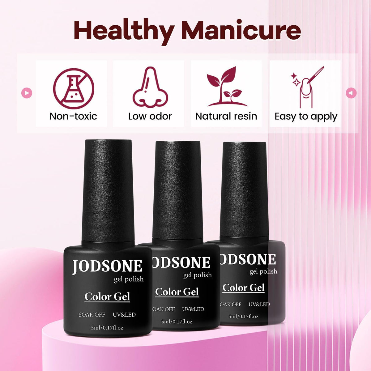 JODSONE bottle size comparison with hand demonstrating scale