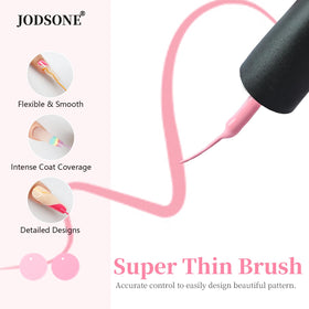 JODSONE size comparison next to finger showing compact bottles and control