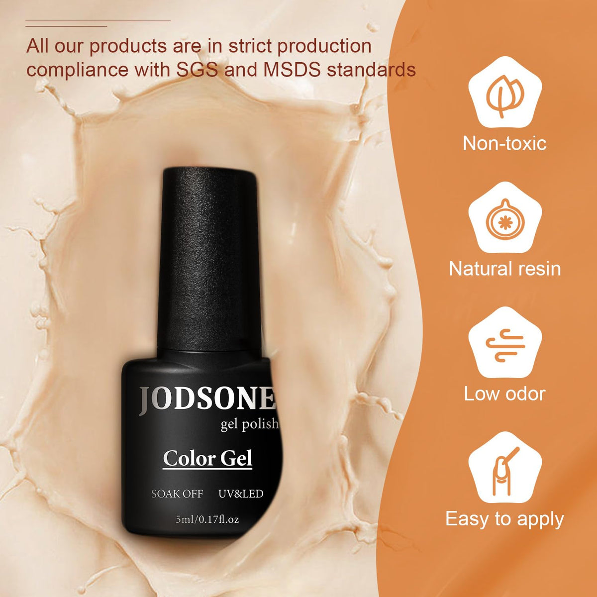JODSONE brush stroke texture showing smooth gel application and coverage