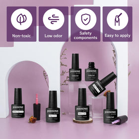 JODSONE matte gloss glitter top and base coats grouped for finish options