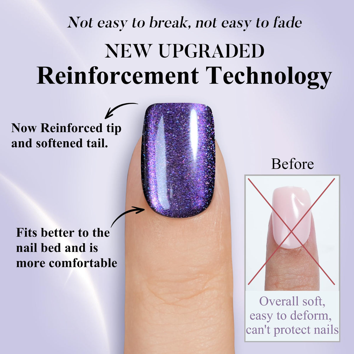 Jofay Fashion nails being pressed on hand showing easy application and instant polish