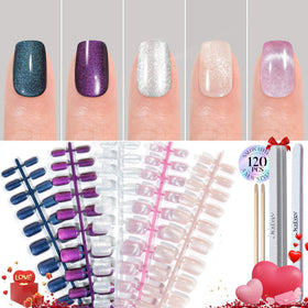 Jofay Fashion front packaging showing 120-piece cat eye press on nails for complete kits and convenience