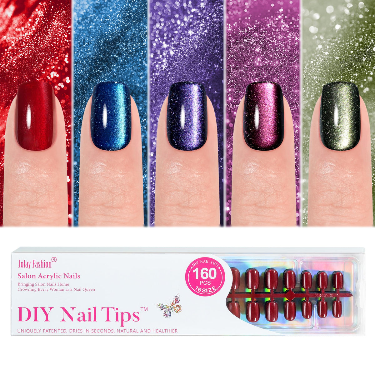 Jofay Fashion front packaging showing 160pc set and styles, useful for quick choices