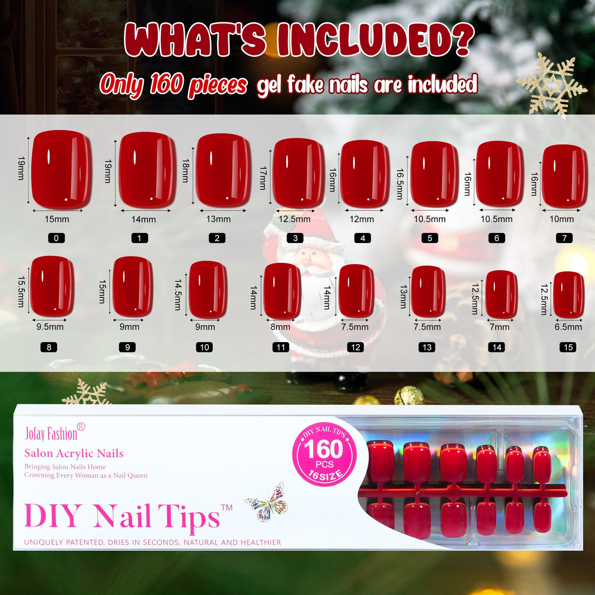 Jofay Fashion size layout displaying 32 sizes and extras for precise fit and replacements