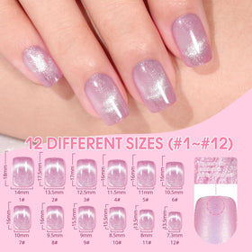 Jofay Fashion model hands wearing short square cat eye nails illustrating polished look and everyday wear