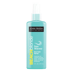 John Frieda front packaging showing bottle and beachy design for instant texture