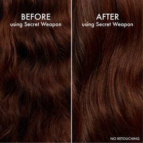 john frieda model using crème on damp hair before blow-dry for easier styling and reduced frizz