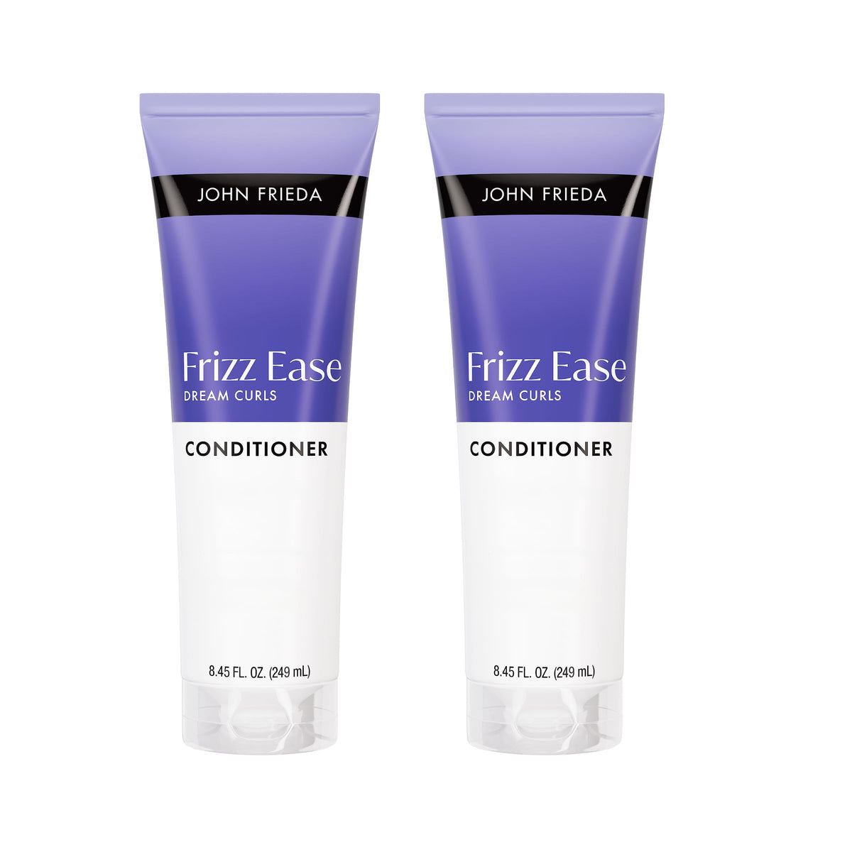 John Frieda front packaging showing conditioner and clear brand benefit