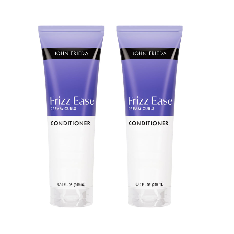 John Frieda front packaging showing conditioner and clear brand benefit