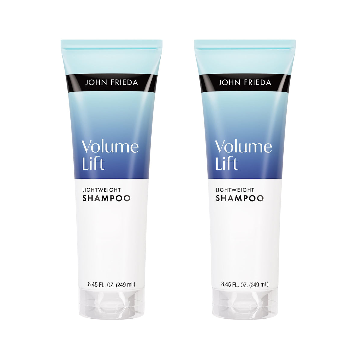 John Frieda front packaging showing volume lift benefits