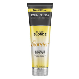 John Frieda front packaging showing two bottles and benefits