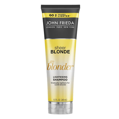 John Frieda front packaging showing two bottles and benefits